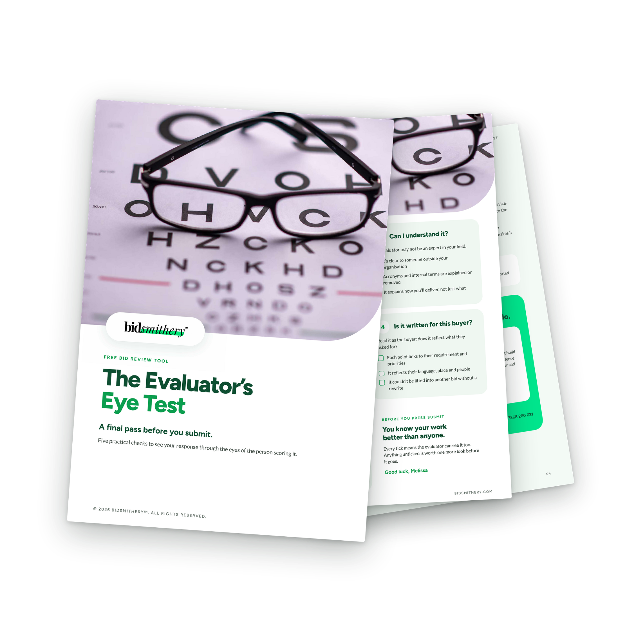 Preview of The Evaluator's Eye Test printable bid review checklist